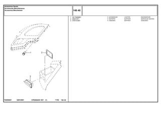 GZ01Z001T04856001
1
2
3
3617848M91
059472P1
3781512M1
1
1
1
LIGHTER ENCENDEDOR
SUPPORT DISPOS.DE SOSTEN
ASHTRAY CENICERO
ACENDEDOR
SUPORTE
CINZEIRO
CPE650ADV E01 11/02(1)
140 40
Acessórios Gerais
Accessories Miscellaneous
Accesorios Miscelaneos
140 40-
Menu Símbolos
 