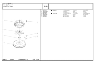 EP07Z001T0246014
20-50 No
10-185 No
1
2
3
4
5
6
7
039210T1
1692759M91
488952M4
022156N1
3408355M1
353595X1
339019X1
1
1
1
1
3
6
6
CLUTCH EMBRAGUE
DISC DISCO
BEARING COJINETE
FLYWHEEL VOLANTE MOTOR
LOCK RETENEDOR
BOLT PERNO
BOLT PERNO
EMBREAGEM
DISCO
ROLAMENTO
VOLANTE MOTOR
TRAVA
PARAFUSO
PARAFUSO
CPE650ADV E01 11/02(1)
20 45
Embreagem Split Torque
Clutch Split Torque
Embrague Split Torque
20 45-
Menu Símbolos
 
