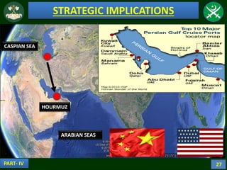 STRATEGIC IMPLICATIONS
PART- IV
CASPIAN SEA
HOURMUZ
ARABIAN SEAS
27
 