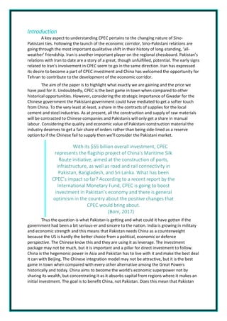 The Implications of CPEC in Pakistan | PDF