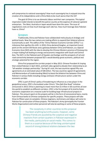 The Implications of CPEC in Pakistan | PDF