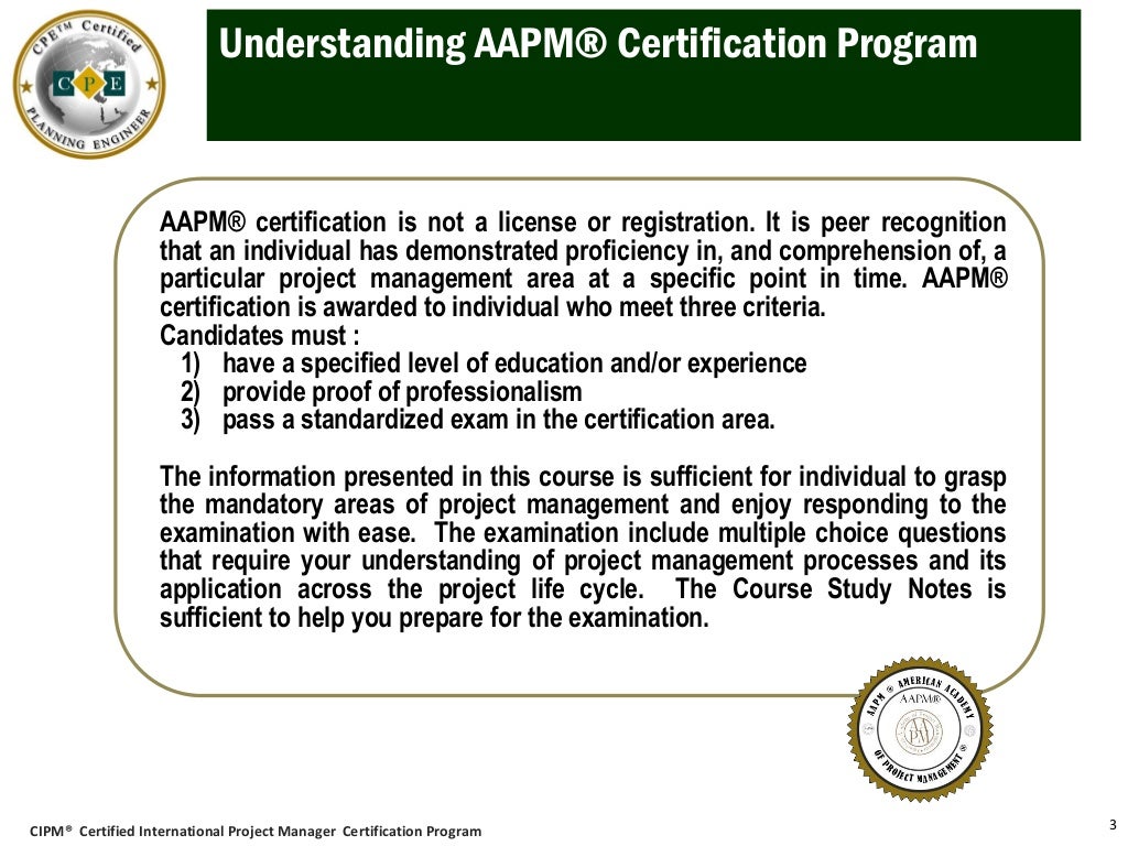 Certified Planning Engineer CPE