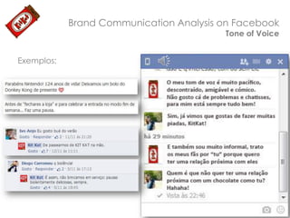 Brand Communication Analysis on Facebook
Tone of Voice

Exemplos:

 
