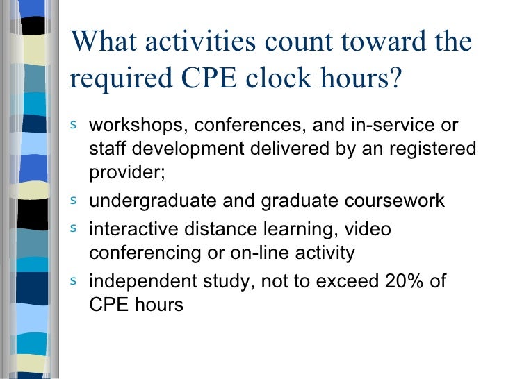 CPE hours