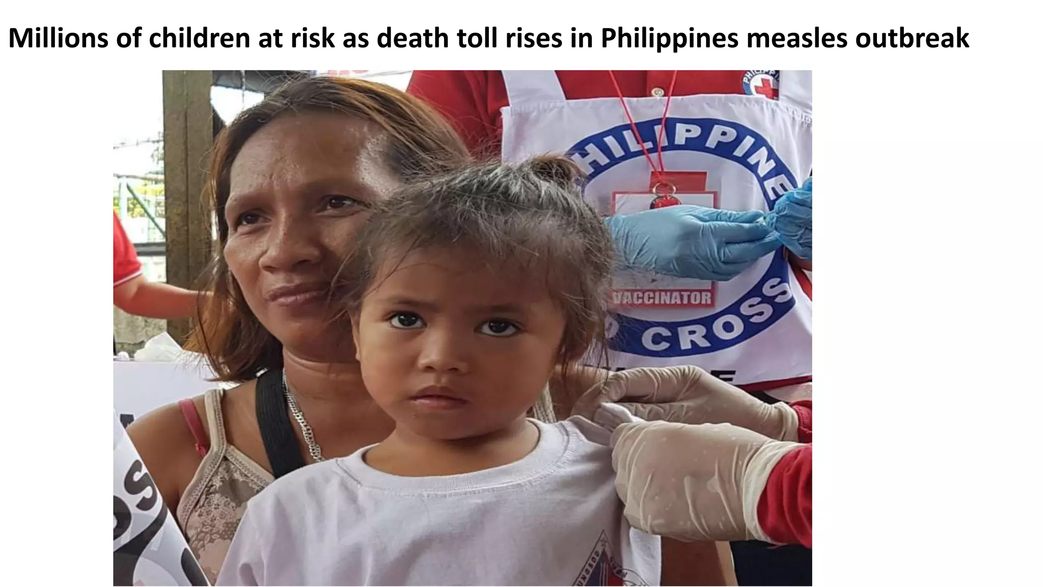 Millions of children at risk as death toll rises in Philippines measles outbreak
 