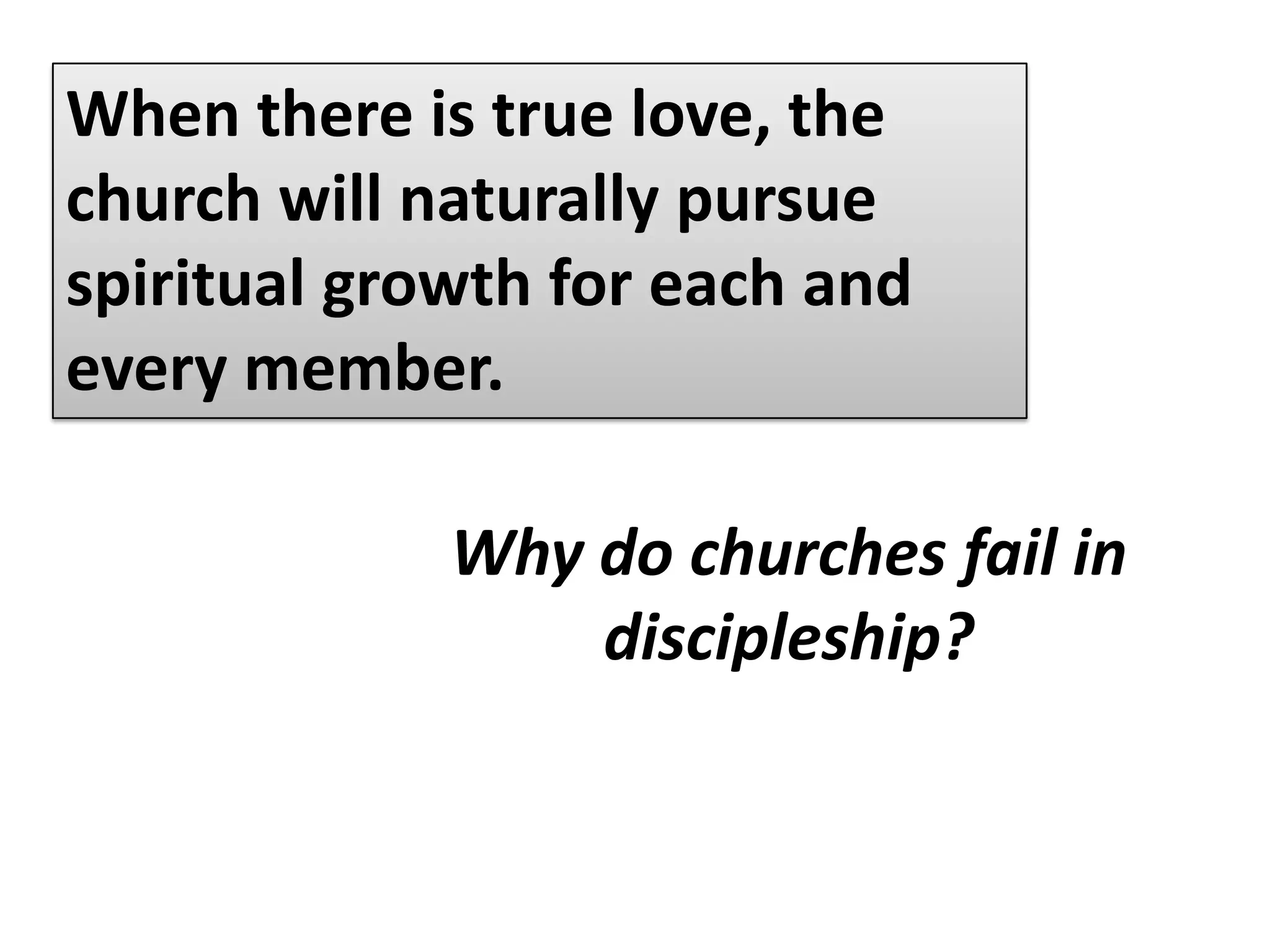 14 I myself am convinced, my brothers and sisters, that you yourselves are full of goodness, filled with knowledge and competent to instruct one another. (Romans 15:14)When there’s true fellowship, discipleship follows naturally.This is the ideal that must be pursued.