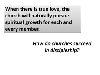 14 I myself am convinced, my brothers and sisters, that you yourselves are full of goodness, filled with knowledge and competent to instruct one another. (Romans 15:14)When there’s true fellowship, discipleship follows naturally.This is the ideal that must be pursued.Because discipleship depends on it.