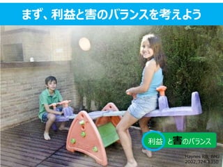 Haynes RB, BMJ
2002;324:1350
利益 と害のバランス
まず、利益と害のバランスを考えよう
Haynes RB, BMJ
2002;324:1350
 