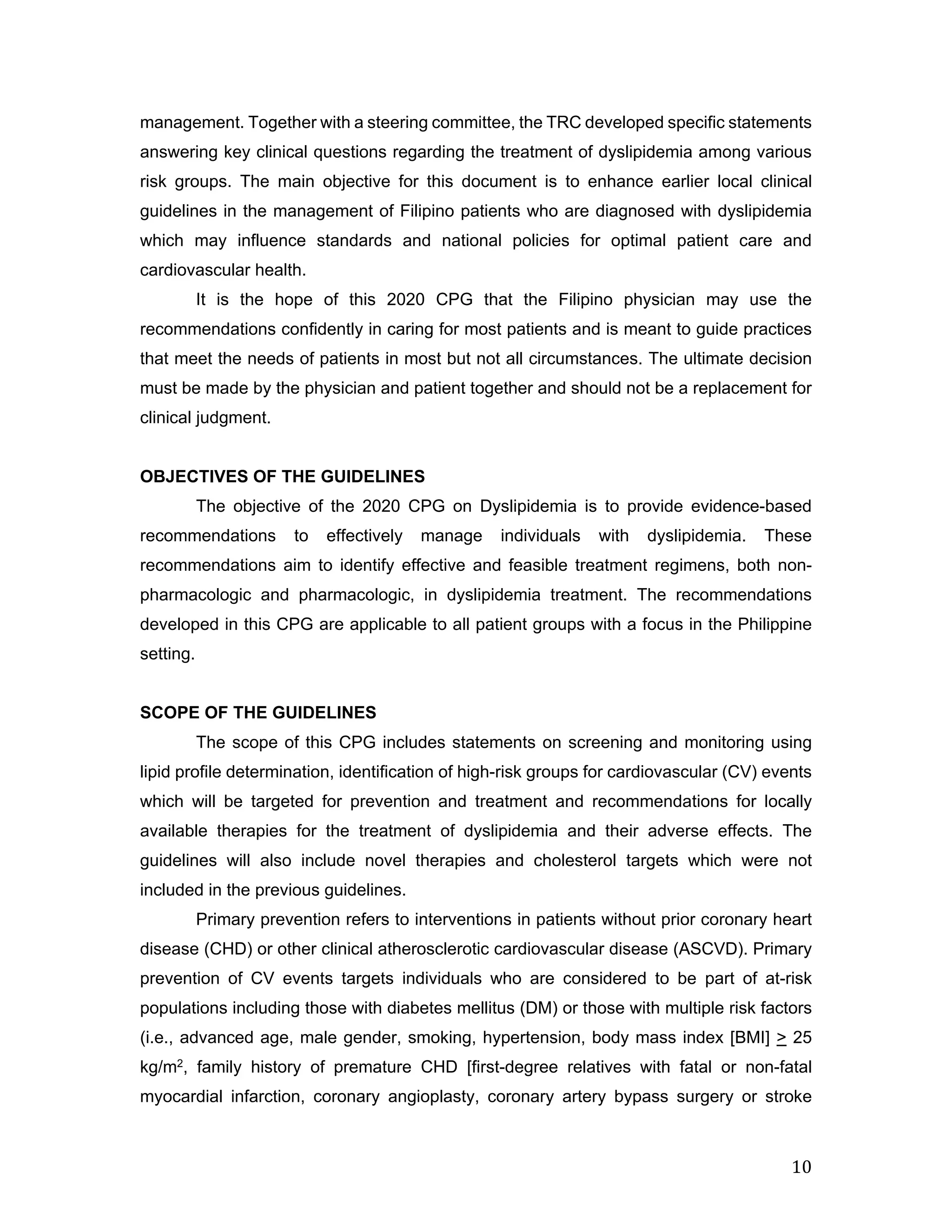 2020 Clinical Practice Guidelines for the Management of Dyslipidemia in ...