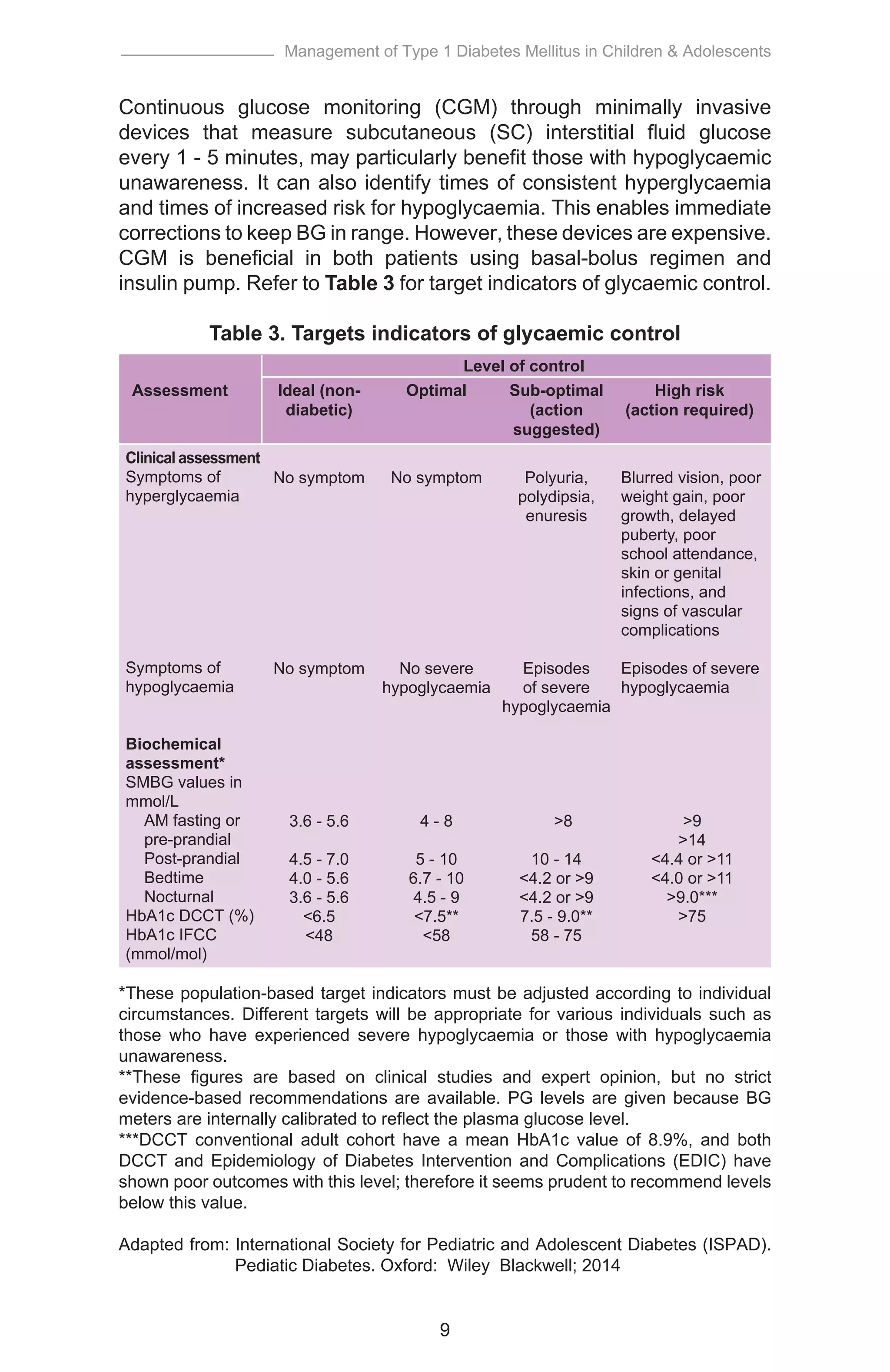 Cpg management of type 1 diabetes mellitus in children & adolescents | PDF
