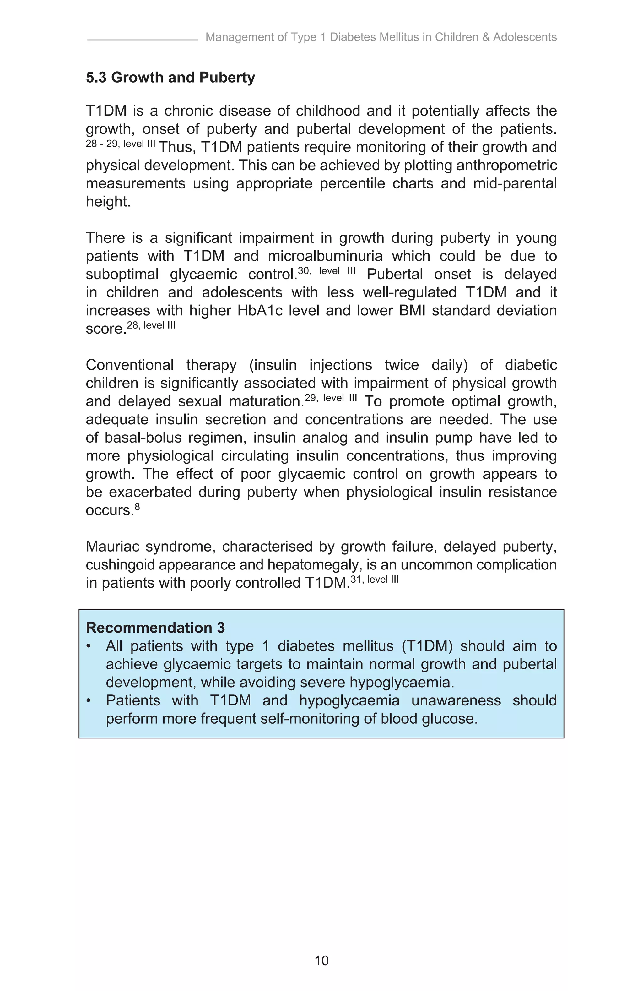Cpg management of type 1 diabetes mellitus in children & adolescents | PDF