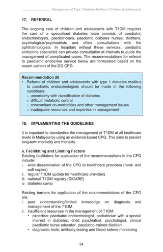 Cpg management of type 1 diabetes mellitus in children & adolescents | PDF