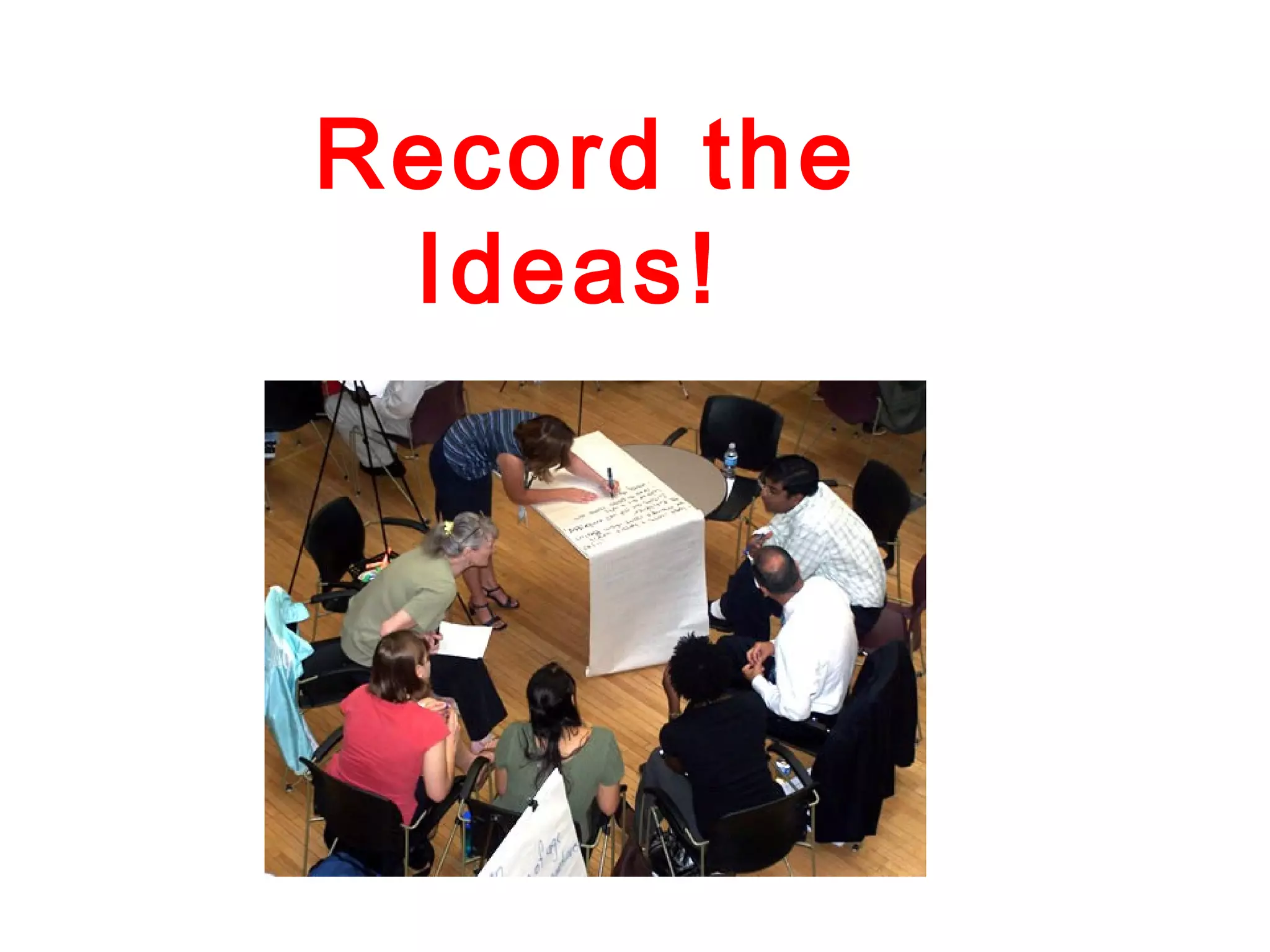 Record the
Ideas!
 
