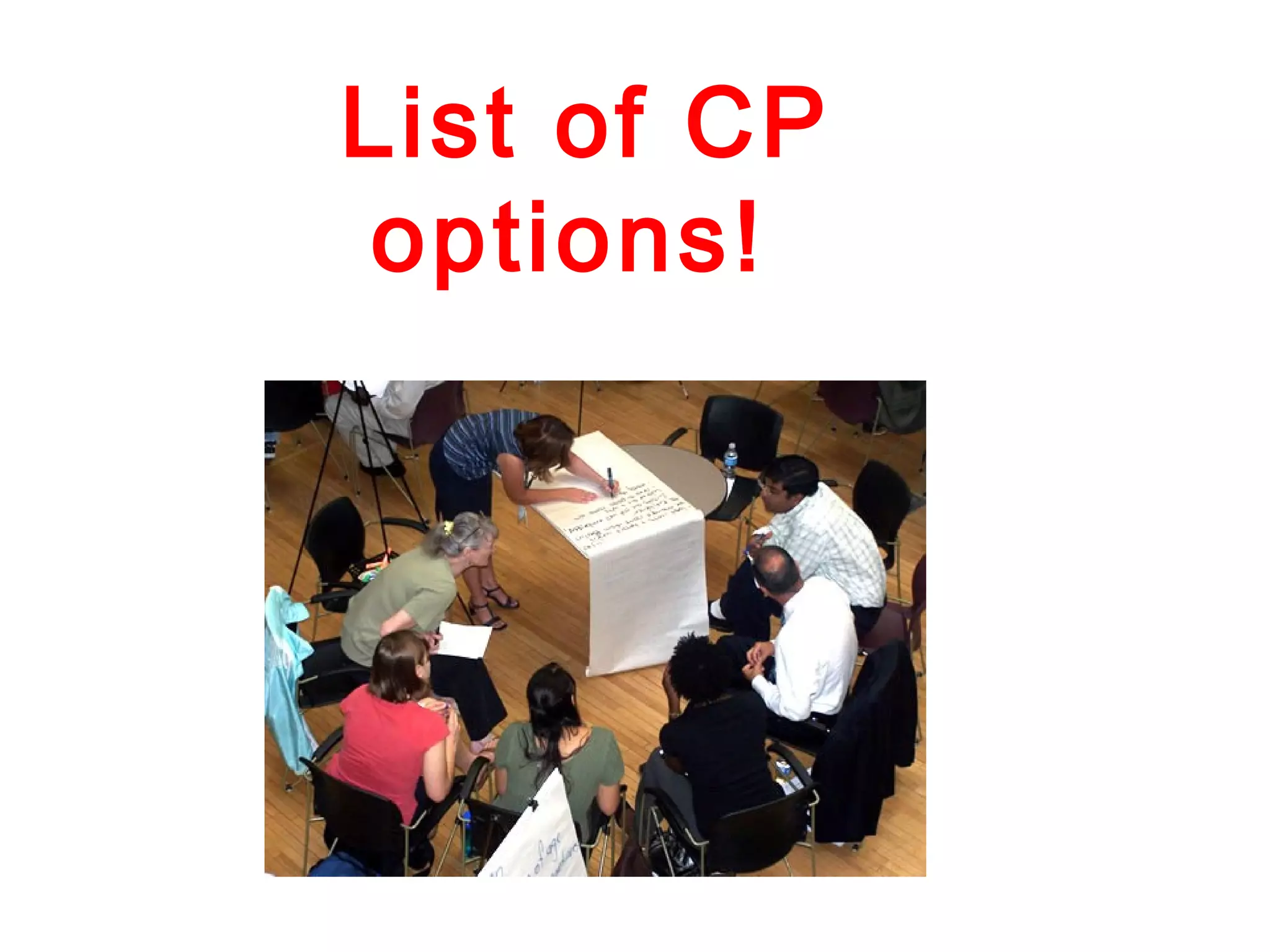 List of CP
options!
 