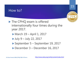 Certified Professional in Healthcare quality "Cphq" | PPSX