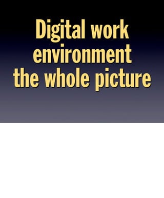 Digital work 
environment 
the whole picture 
 