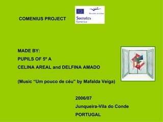 COMENIUS PROJECT MADE BY: PUPILS OF 5º A CELINA AREAL and DELFINA AMADO  (Music “Um pouco de céu” by Mafalda Veiga) 2006/07 Junqueira-Vila do Conde PORTUGAL 