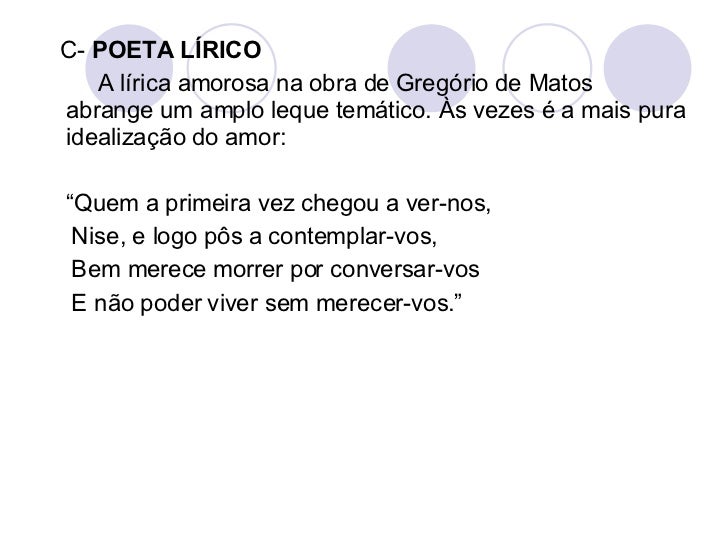 Gregório De Matos Aluno Cabuloso