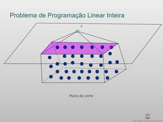 Problema de Programação Linear Inteira
                         x




                   Plano de corte
 