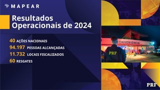 Resultados
Operacionais de 2024
40 AÇÕES NACIONAIS
94.197 PESSOAS ALCANÇADAS
11.732 LOCAIS FISCALIZADOS
60 RESGATES
 