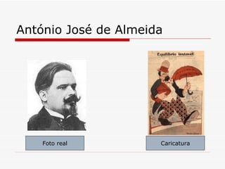 António José de Almeida Foto real Caricatura 