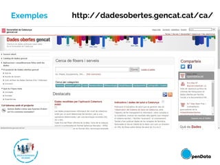 Exemples http://dadesobertes.gencat.cat/ca/
 