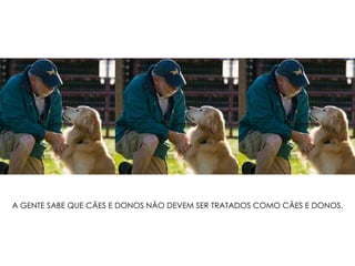 A GENTE SABE QUE CÃES E DONOS NÃO DEVEM SER TRATADOS COMO CÃES E DONOS. 
