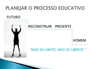 FUTURO

         RECONSTRUIR PRESENTE



                                 HOMEM

         “NÃO SE LIMITE, MAS SE LIBERTE.”
 