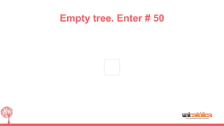 Empty tree. Enter # 50
 