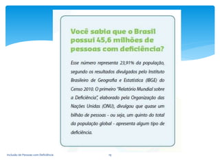 Inclusão de Pessoas com Deficiência 19
 