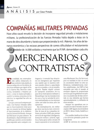 Compañías Militares Privadas: ¿Mercenarios o Contratistas?
