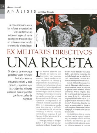 Ex Militares Directivos. Una Receta de Éxito