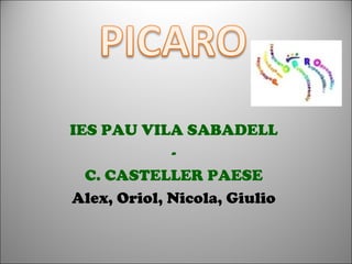 IES PAU VILA SABADELL
             -
  C. CASTELLER PAESE
Alex, Oriol, Nicola, Giulio
 