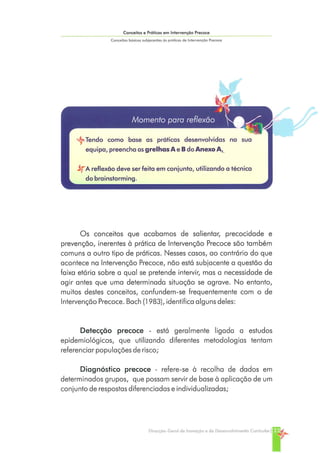 Conceitos e Práticas em Intervenção Precoce