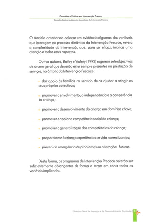 Conceitos e Práticas em Intervenção Precoce