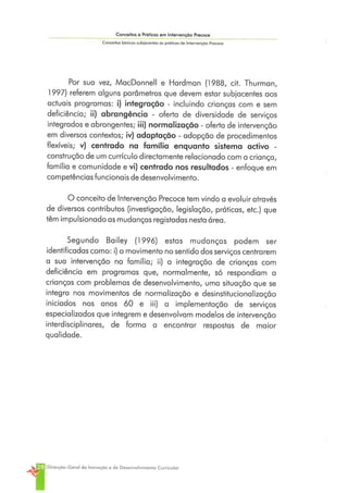 Conceitos e Práticas em Intervenção Precoce