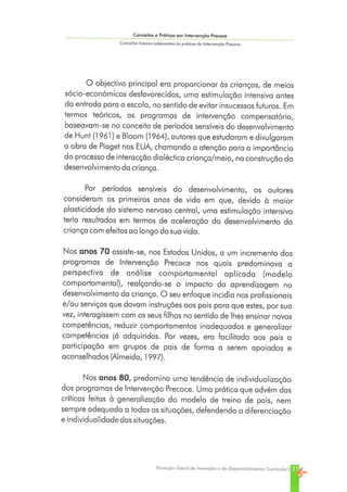 Conceitos e Práticas em Intervenção Precoce