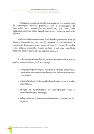 Conceitos e Práticas em Intervenção Precoce