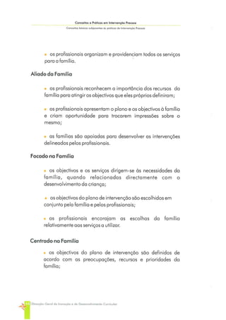 Conceitos e Práticas em Intervenção Precoce