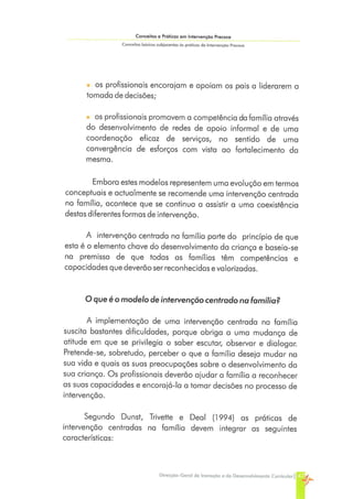 Conceitos e Práticas em Intervenção Precoce