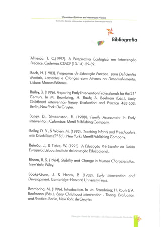 Conceitos e Práticas em Intervenção Precoce