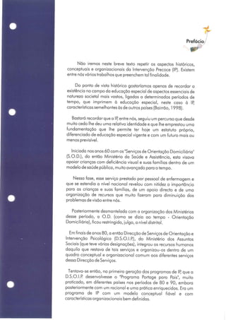 Conceitos e Práticas em Intervenção Precoce