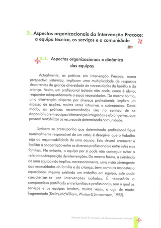 Conceitos e Práticas em Intervenção Precoce