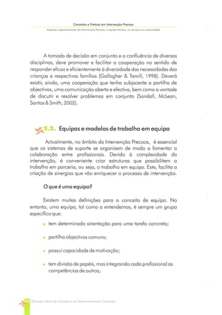 Conceitos e Práticas em Intervenção Precoce