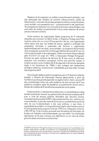 Conceitos e Práticas em Intervenção Precoce