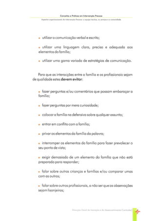 Conceitos e Práticas em Intervenção Precoce