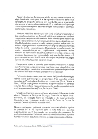 Conceitos e Práticas em Intervenção Precoce