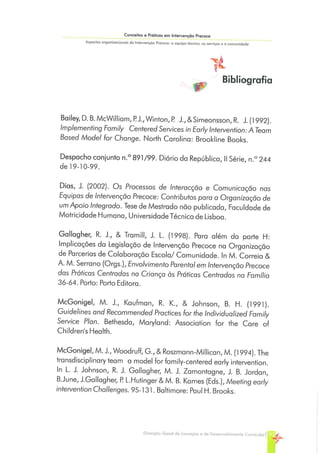 Conceitos e Práticas em Intervenção Precoce