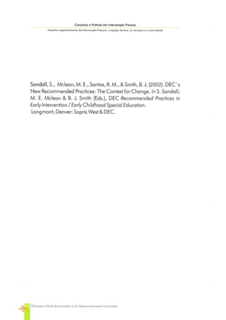 Conceitos e Práticas em Intervenção Precoce