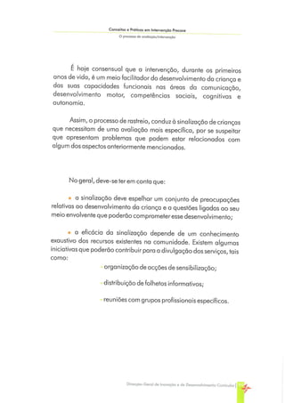 Conceitos e Práticas em Intervenção Precoce